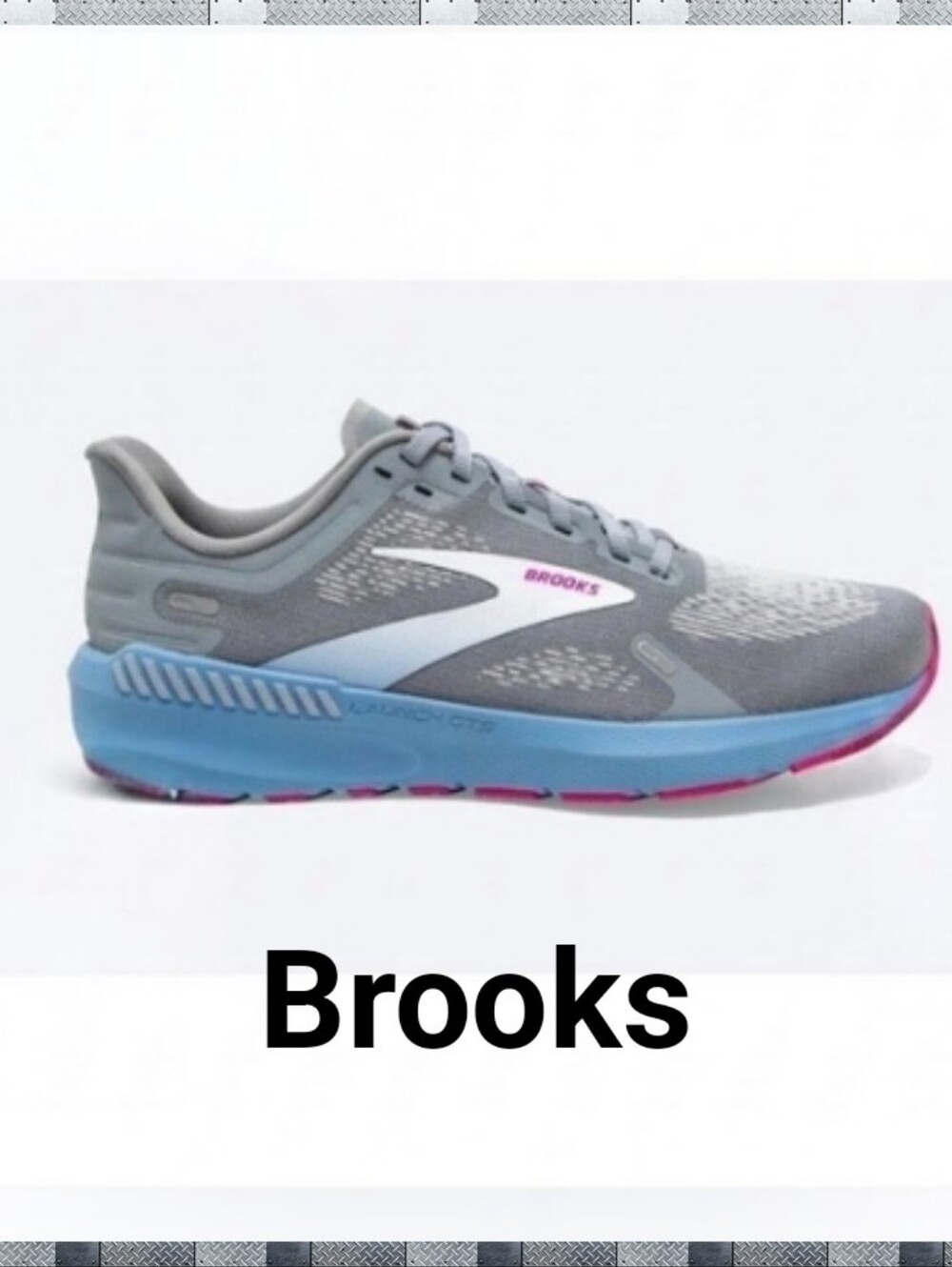 Brooks Women's Launch GTS 9 Running Shoe Gray Pink Blue Mesh